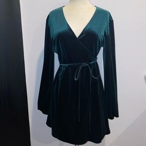 Emerald Green Wrap Dress